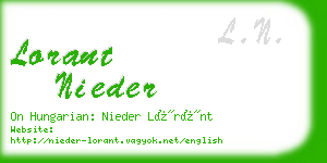 lorant nieder business card